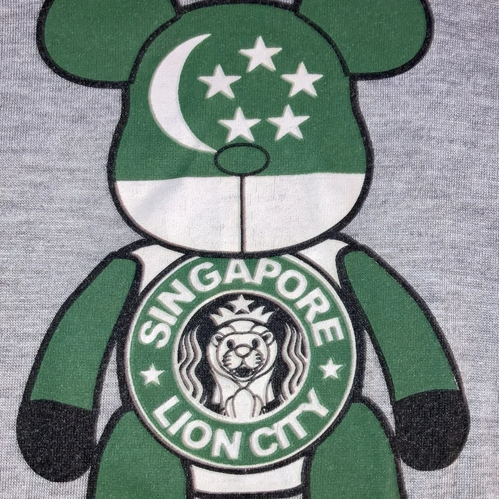 Singapore t shirt kids Starbucks tourist souvenir BE@RBRICK Starbucks Parody - Picture 2 of 6